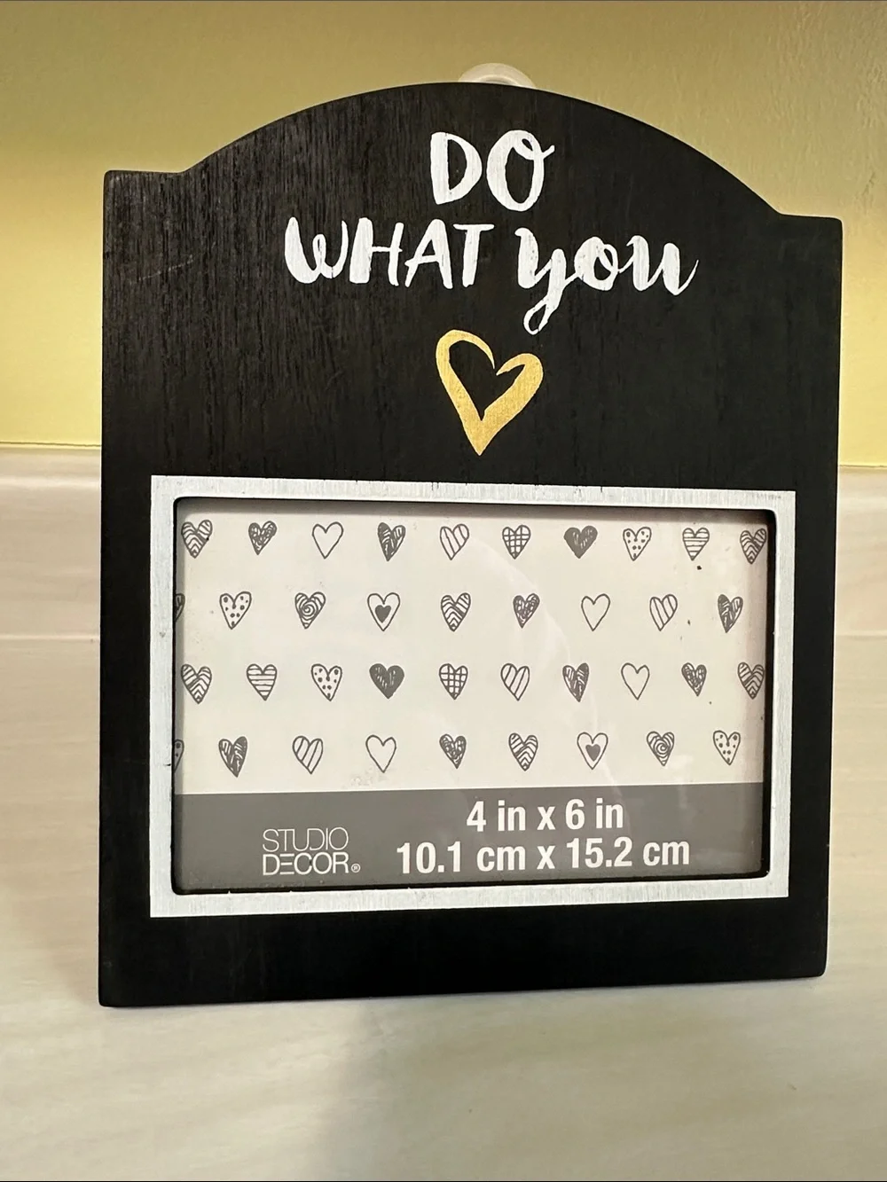 Studio Decor Black Frame with Gold Heart Accent